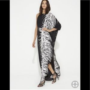 Halston Heritage One Shoulder Crepe Gown